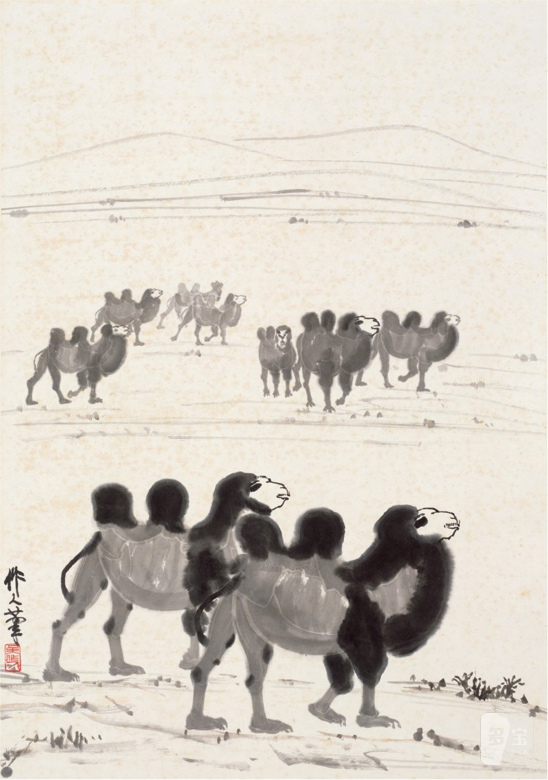吴作人（1908～1997）沙漠之舟 - 图1